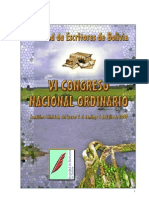 Memoria de VI Congreso de Esritores de Bolivia