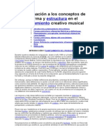 Aproximación A Los Conceptos de Forma y Estructura en El Pensamiento Creativo Musical