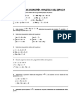 Ejercicios de Geometría Analitica Del Espacio