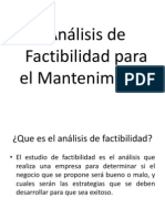 Análisis de Factibilidad para El Mantenimiento