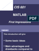 Cis601 02 Matlab Intro