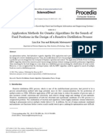 Application Methods For Genetic Algorithms For The Search of Feed Positions in The Design of A Reactive Distillation Process