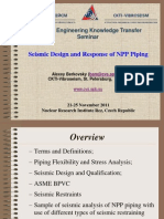 Seismic Design and Response of NPP Piping