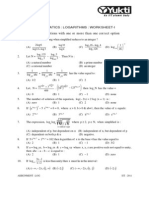 Logarithms 2011 Worksheet