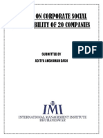 A Study On Corporate Social Responsibility of 20 Companies