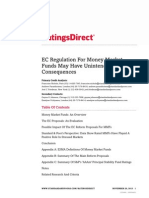 EC Regulation For Money Market Funds May Have Unintended Consequences