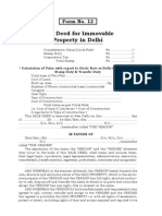 Sale Deed For Immovable Property in Delhi: Form No. 12