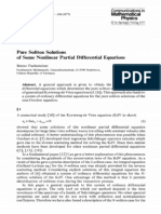 Pure Soliton Solutions of Some Nonlinear Partial Differential Equations