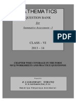 Class Vi Maths Question Bank