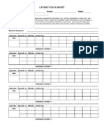 Latency Data Sheet