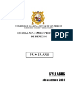 Derecho, Año 1, UNMSM - Syllabus - 1 - 2009