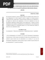 Martín Vinces Arbulú Reflexiones Sobre La Nulidad de Pleno Derecho de Los Actos Administrativos