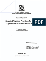 Selected Training Practices For Military Operations in Urban Terrain (MOUT)