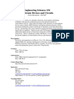 Engineering Sciences 154 Electronic Devices and Circuits: Course Description