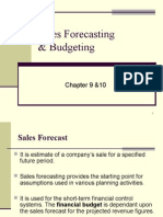 Sales Forecasting & Budgeting: Chapter 9 &10