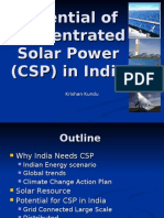 Potential of Concentrated Solar Power (CSP) in India