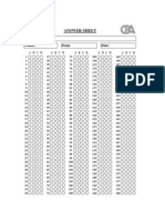 Answer Sheet: Name: Form: Date: Course