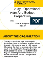 Case Study Operational Planning and Budget Preparation