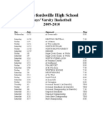 Varsity Schedule