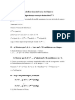 Lista de Exercícios de Teoria Dos Números