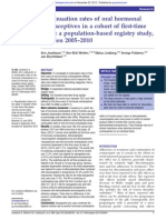 Continuation Rates of Oral Hormonal Contraceptives in A Cohort of First-Time Users: A Population-Based Registry Study, Sweden 2005 - 2010