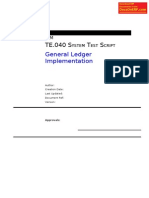 TE.040 S T S: General Ledger Implementation