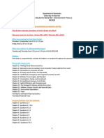 ECON 302 Syllabus, Pocedure & Sample Quesntionnaire For Final Exam