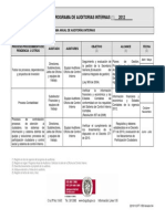 Programa Anual de Auditorias Internas2012 Control Interno