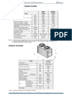 Duct Type Split Unit Model CU1000 Performance