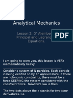 Analytical Mechanics, Lesson 2