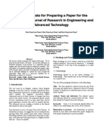 Paper Template For Preparing A Paper For The International Journal of Research in Engineering and Advanced Technology