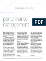 Performance Management: Examiner's Approach To Paper F5