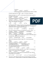 Multiple Choice Questions in Dimesions (Physics)