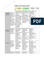 Rubric - Lesson Plan