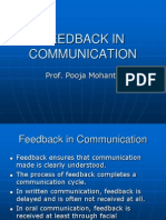 Feedback in Communication: Prof. Pooja Mohanty