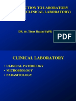 Introduction To Laboratory Medicine (Clinical Laboratory) : Dr. Dr. Tinny Rasjad SPPK (K)