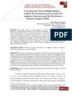 Négritude em Questão: Das Multiplicidades e Conceitualizações Do Movimento Por Ocasião Do Primeiro Congresso Internacional de Escritores e Artistas Negros (1956) - Raissa Brescia Dos Reis