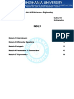 Index: BSC Aircraft Maintenance Engineering Maths-104 Mathematics