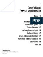 Saab 2001-9-5 Se Owners Manual