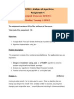 13CSCI01I: Analysis of Algorithms Assignment #1: Assigned: Wednesday 23/10/2013 Deadline: Thursday 31/10/2013