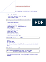 Water Supply Pump Calculation