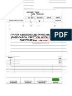 Itp For Aboveground Piping Metallic (Fabrication, Erection, Installation and Pressure Testing)