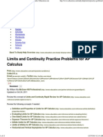 Limits and Continuity Practice Problems For AP Calculus - Education