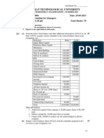 Accounting For Managers GTU Question Paper