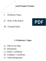 Research Project Format