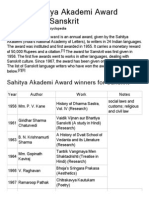 List of Sahitya Akademi Award Winners For Sanskrit - Wikipedia, The Free Encyclopedia