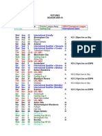 Fixture List 2009 10