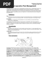 Peri-Operative Pain Management: Definitions