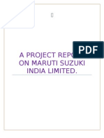 A Project Report On Maruti Suzuki India Limited