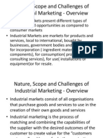 Nature, Scope and Challenges of Industrial Marketing